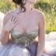 JOL242 glitter gold top blush lanvender colored tulle bottom wedding dress