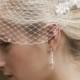 Birdcage Wedding Veil With Crystal Edge And Beaded Lace