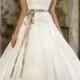 Sweetheart A-line Beaded Bodice Wedding Dresses with Pleated Skirt