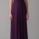 Plum Pacer Halter Draped Grecian Long Bridesmaid Gown