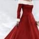 JOL244 Red color with white fur band santa xmas wedding prom dress