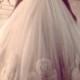 JOL217 strapless rosette tulle ball gown wedding dress