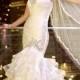 Trumpet Mermaid Beaded Sweetheart Dreaped Bodice Wedding Dresses with Layered Skirt