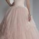 JOL245 sweetheart blush pink colored tiered tulle ballgown wedding dress