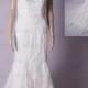 LJ185 sexy sheer dot tulle back lace cap sleeved wedding dress