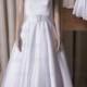 LJ187 1950s vintage inspired ankle length white wedding dress