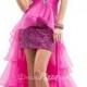 Strapless Sequin Mini Prom Dress with Organza High-low Overlay