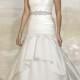 Organza Fit and Flare Cross Sweetheart Pleated Wedding Dresses with Tiered Skirt