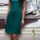 Jade Off The Shoulder A-line Cocktail Bridesmaid Dress with Fold Neckline