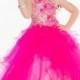 One Shoulder Sweep Train Tulle Red Ball Gown Girls Pageant Dress