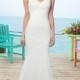 Chapel Length Train Chiffon Mermaid Wedding Gown With Asymmetric Embellishment Back