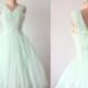 LJ14143 light green mint color tea length vintage party prom dress