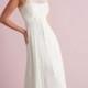 Simple Slim A-line Sheer Illusion Neckline Wedding Dresses