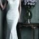 Elegant High Neckline Cap Sleeves Sheath Lace Wedding Dresses