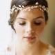 Bridal Flower Crown, Circlet, Wedding Hair Accessory, Pearl Tiara, Ribbon Tie / Lily Style 1929