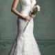 Gorgeous Sheath Straps Plunging V-neck Wedding Dresses with Keyhole Back