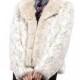 Faux white leopard print wolf fur women short coat