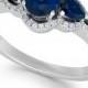 Sapphire (1-3/8 ct. t.w.) and Diamond (1/2 ct. t.w.) Ring in 14k White Gold