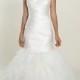 Strapless Mermaid Wedding Dresses with Ruched Bodice and Layered Skirt