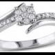 1/5 CT. T.W. Diamond Bridal Ring in 10K White Gold (GH I2-I3)