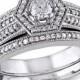 1/2 CT. T.W. Diamond Bridal Ring Set in 14K White Gold (GH I1-I2)