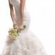 Fit and Flare Ruched Sweetheart Wedding Dresses with Rosette Skirt