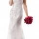 Lace Sheath V-neck and V-back Embroidered Wedding Dresses with Beaded Straps