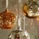 Golden Bejeweled Christmas Ornaments