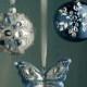Blue Bejeweled Christmas Ornaments