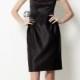 50's Inspired Black Bridesmaid Dress with Knee Length Skirt
