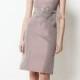 Champagne Silk Bridesmaid Dress with Knee Length Skirt and Scoop Neck