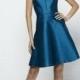Stunning Silk Dupioni Strapless Blue Bridesmaid Dress