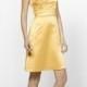 Glamorous One Shoulder Yellow Bridesmaid Dress with Soft Pleated