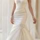Embellishment Sweetheart Neckline Asymmetrical Ruched Fit and Flare Wedding Dresses