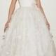Randi Rahm - Fall 2014 - Ella Floral Strapless Ball Gown Wedding Dress With Ruched Bodice And Floral Applique On Skirt