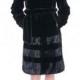 Faux black mink cashmere with light black stirps mink fur long women coat