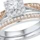 1/2 CT. T.W. Women's Round Diamond Prong Set Bridal Ring in Sterling Silver with 10K Pink Gold