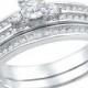 1/4 CT. T.W. Round Diamond Prong, Miracle and Nick Set Bridal Ring in 10K White Gold