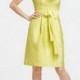 Yellow Knee-Length Strapless Bridesmaid Dress
