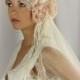 Juliet Bridal Cap, Bridal Veil, Wedding Hair Piece, Silk Veil, Chantilly Lace - Style 740