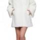 White faux mink fur women middle-length coat