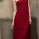 Cranberry Chiffon One Shoulder Long Bridesmaid Dress