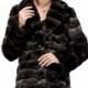 Faux chinchilla fur with sapphire button women full length coat
