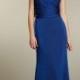 Royal Blue Draped One-shoulder Bridesmaid Gown
