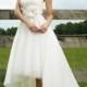 Sweetheart High Low Organza Ivory A Line Wedding Dress