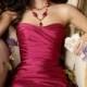 Fuschia Formal Bridesmaid Ball Gown with Sweetheart Neckline