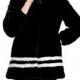 Faux black with white mink fur middle women coat