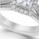 Marchesa Certified Diamond Split Shank Engagement Ring in 18k White Gold (1-1/5 ct. t.w.)