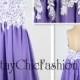 Purple Short Floral Lace Embellished Top Cocktail Party Dress