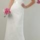 Beautiful Lace & Satin Sheath Sweetheart Raised Waist Wedding Dress